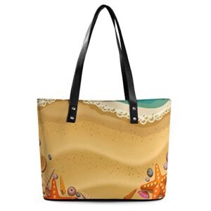 womens handbag shells and beach leather tote bag top handle satchel bags for lady