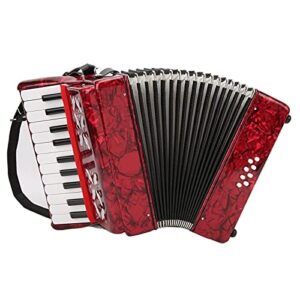 Acordeones Para Adultos, Acordeón 22 Keys 8 Bass Accordion Instrument With Acordeon Straps And Sweet Sound Portable Educational Musical Instrument, For Music Beginner Lover