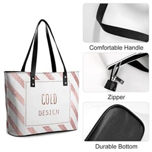 Womens Handbag Stripes Leather Tote Bag Top Handle Satchel Bags For Lady