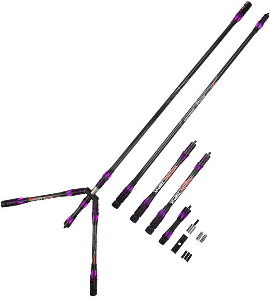 SHARROW Archery Bow Stabilizer Balance Bar Set 5" 10" 30" Balance Bar Stabilizer Rod Removable Pure Carbon Fiber Extension Pole Recurve Bow Accessories Hunting