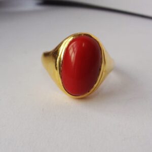 Red Coral/Munga Moonga Panchdhatu(Cooper) Adjustable Rashi Ratan Astrological Ring Unisex Gift For Her BY JEWELLERYHUB (12.00 Carat)