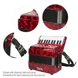 Acordeones Para Adultos, Acordeón 22 Keys 8 Bass Accordion Instrument With Acordeon Straps And Sweet Sound Portable Educational Musical Instrument, For Music Beginner Lover