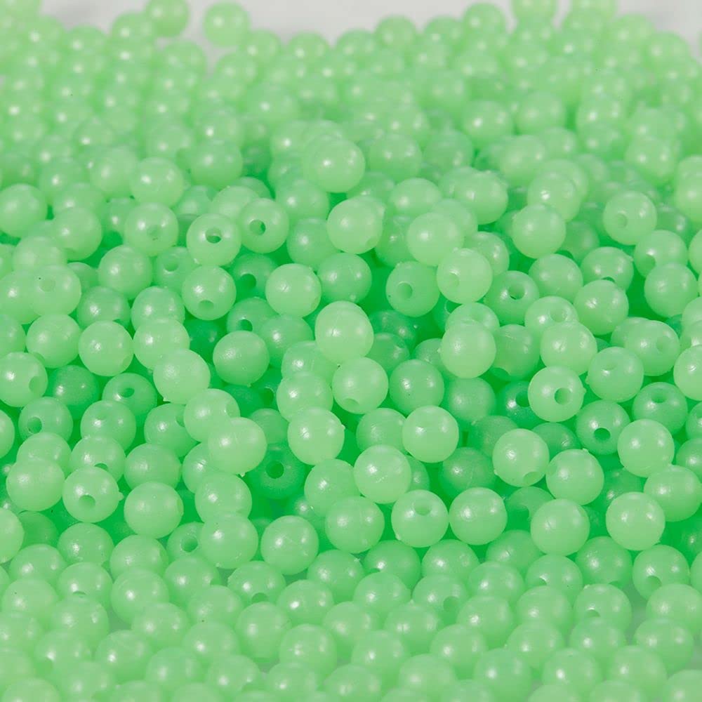 100 Pcs Luminous Fishing Beads, Round Night Fishing Glowing Balls Glow in Dark Fishing Lure Baits Fishing Tackle Bead Baits(10MM,Green)