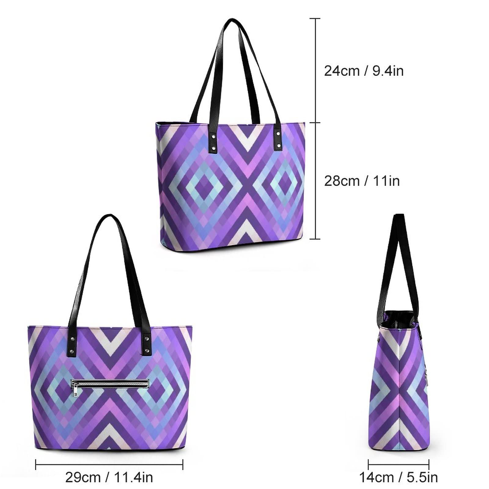 Womens Handbag Aztec Pattern Leather Tote Bag Top Handle Satchel Bags For Lady