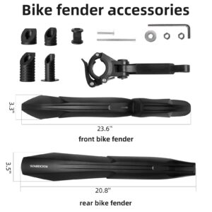 ROCKBROS Bike Fenders MTB Bike Mudguard Adjustable Front Rear Bicycle Fenders Set Quick Release Cycling Splash Guard for 24-29 inch Mountain Road Bike