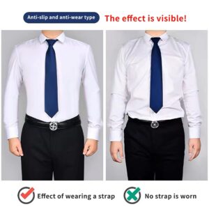 Bexicsea Mens Shirt Stays for Shirt Tuckers,Adjustable Elastic Shirt Garters,Shirts Suspenders,Shirt Holder,Shirt Clips With Non-slip Locking Clamps for Police Military