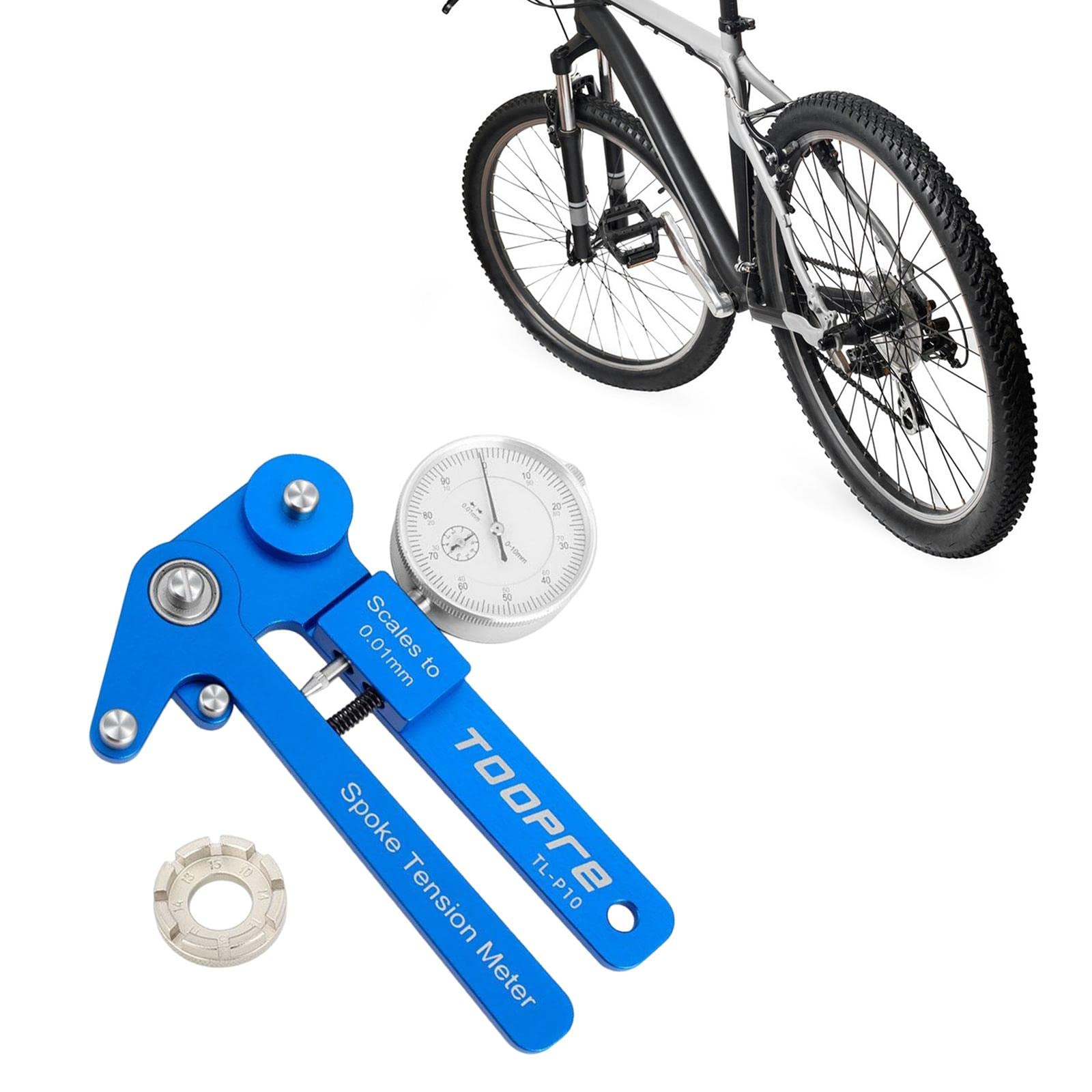 Vaveren Bikes Tension Meter Spokes Calibration Tool Durable Road Bike Indicator Meter Mountain Bike Rim Adjustment Tensiometer Bike Aluminum Alloy, Mechanical Meter