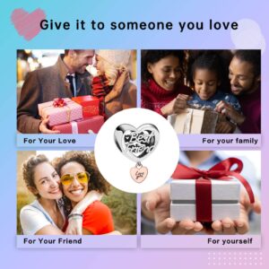 LUXILLA Love You Best friend Heart Charm Silver Charms 925 Sterling Silver fits Bracelets Necklace Pendant Bead Charms Jewelry Gift for Women Family Friends