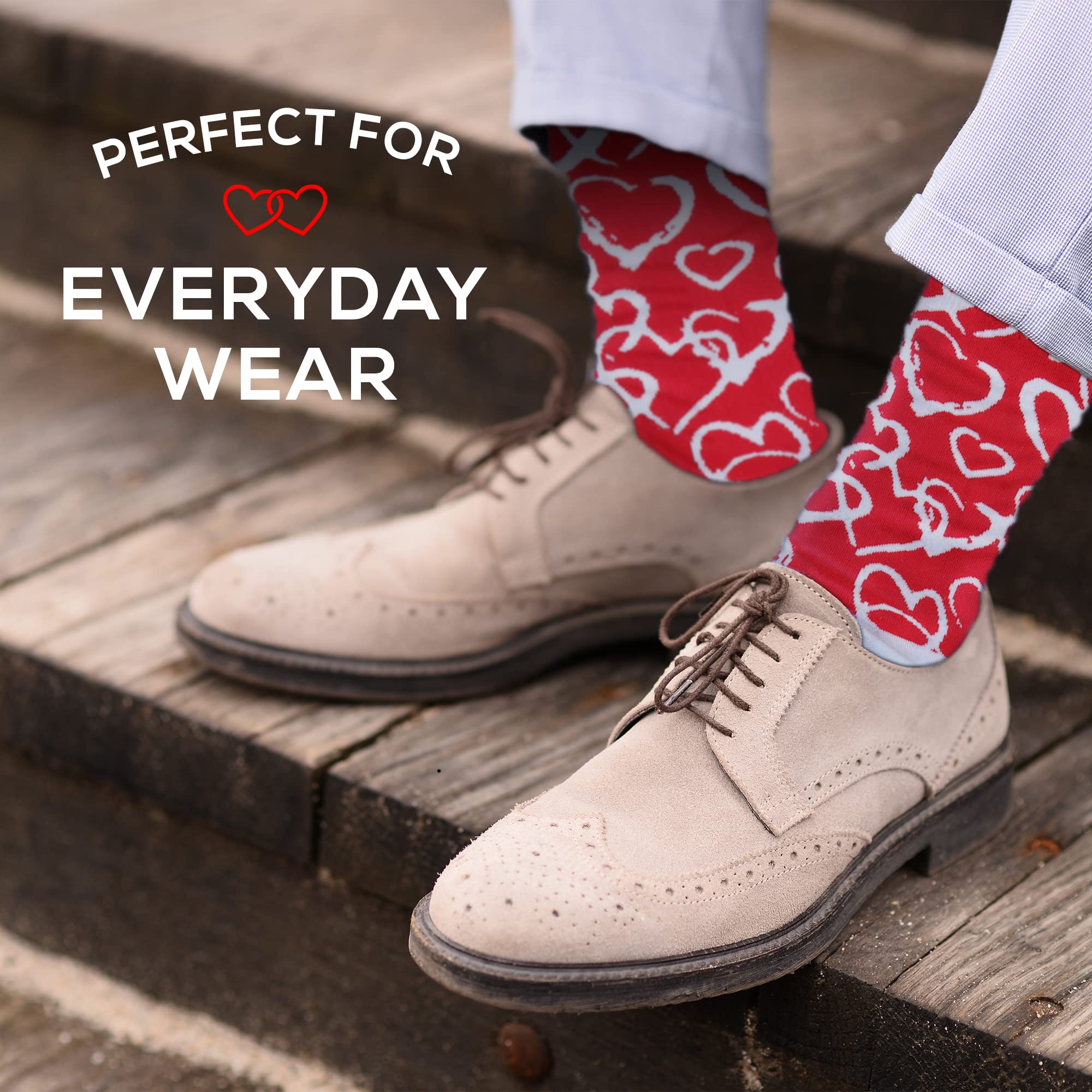 Man of Men Valentine's Day Socks - Soft Cotton, Trendy Simply Romance