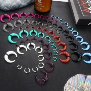 Jstyle 72Pcs 14G-2G Acrylic Pincher Tapers Septum Ring C Shape Nose Septum Buffalo Stretcher Pierced Nose Ear Cartilage