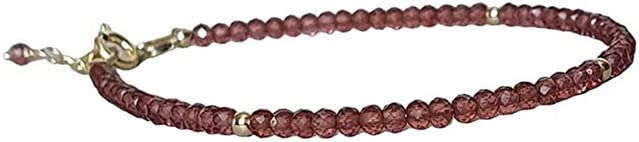 YONKU Garnet bracelet, January birthstone, garnet stacking bracelet, garnet jewelry, gift for w YO-BRACE-7190