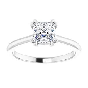 925 Silver, 10K/14K/18K Solid Gold Moissanite Engagement Ring, 1.5 CT Princess Cut Handmade Solitaire Ring, Diamond Wedding Ring for Women/Her Anniversary Propose Gifts, VVS1 Colorless