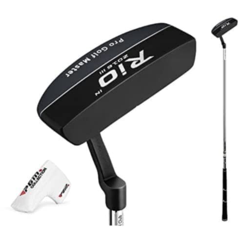 Golf Putters for Men Women, Right Hand Steel Rod Professional Golf Club, Golf Blade Putter with Golf Headcovers (Black)