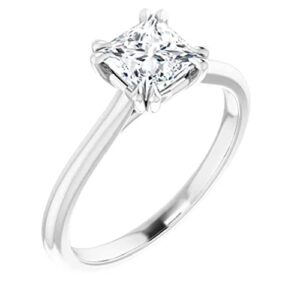 925 Silver, 10K/14K/18K Solid Gold Moissanite Engagement Ring, 1.5 CT Princess Cut Handmade Solitaire Ring, Diamond Wedding Ring for Women/Her Anniversary Propose Gifts, VVS1 Colorless