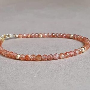 YONKU Sunstone bracelet, abundance jewelry, gift for her, healing stone brac YO-BRACE-7157