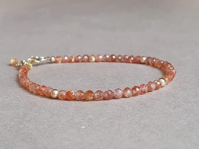 YONKU Sunstone bracelet, abundance jewelry, gift for her, healing stone brac YO-BRACE-7157