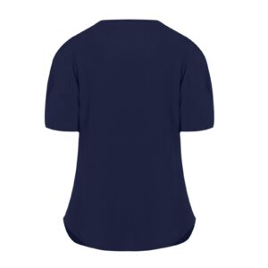 Summer Tops for Women 2023 Cute V Neck T Shirts Solid Color Basic Tees Ladies Casual Comfy Short Sleeve Blouses Dark Blue