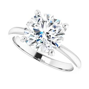 925 Silver, 10K/14K/18K Solid Gold Moissanite Engagement Ring, 3.0 CT Round Cut Handmade Solitaire Ring, Diamond Wedding Ring for Women/Her Anniversary Proposes Gift, VVS1 Colorless