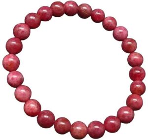 yonku rhodonite gem genuine bracelet ~ 7 inches ~ yo-brace-7469