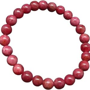 YONKU Rhodonite Gem Genuine Bracelet ~ 7 Inches ~ YO-BRACE-7469