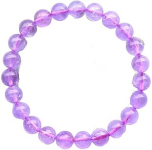 yonku purple natural lavender amethyst quartz bracelet 8mm rare clear round beads women men stretch bracelet amethyst 7" beaded yoga chakra brace yo-brace-7572