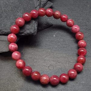 YONKU Rhodonite Gem Genuine Bracelet ~ 7 Inches ~ YO-BRACE-7469