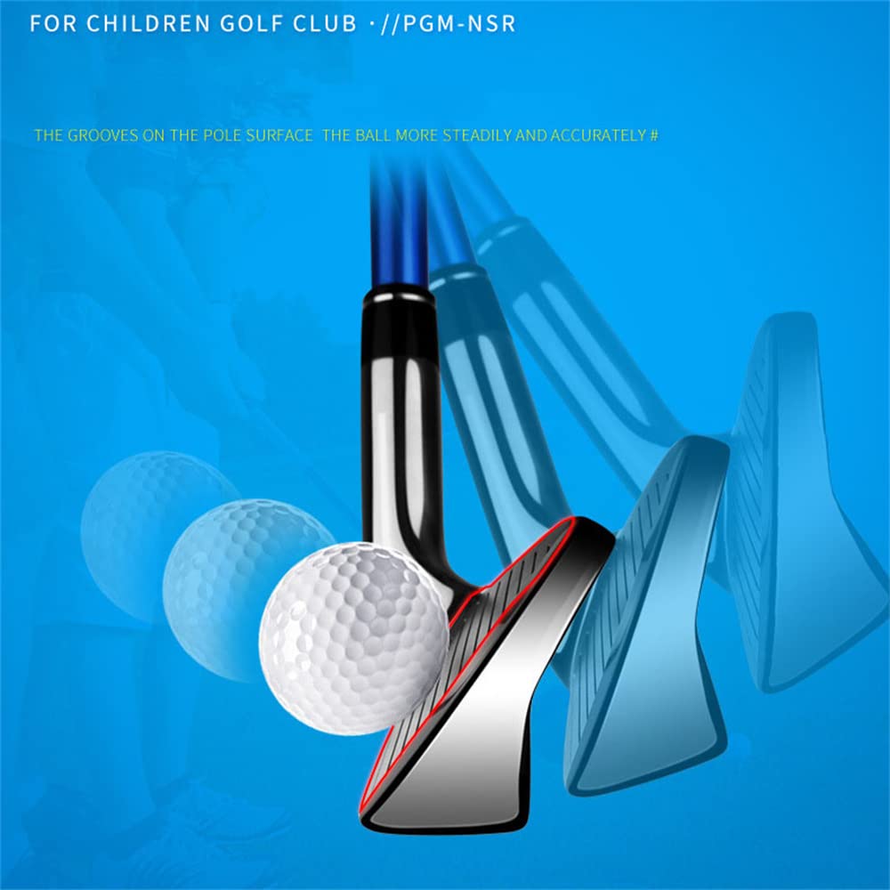 #7#9 Junior Golf Club Irons, Left Handed Kids Golf Clubs, Boys Girls Golf Irons (Blue,#7 (5-8 Y))