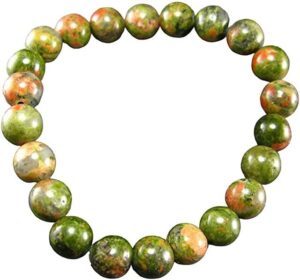 yonku unakite jasper genuine bracelet ~ 7 inches ~ yo-brace-7453