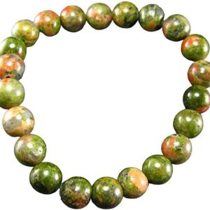 YONKU Unakite Jasper Genuine Bracelet ~ 7 Inches ~ YO-BRACE-7453