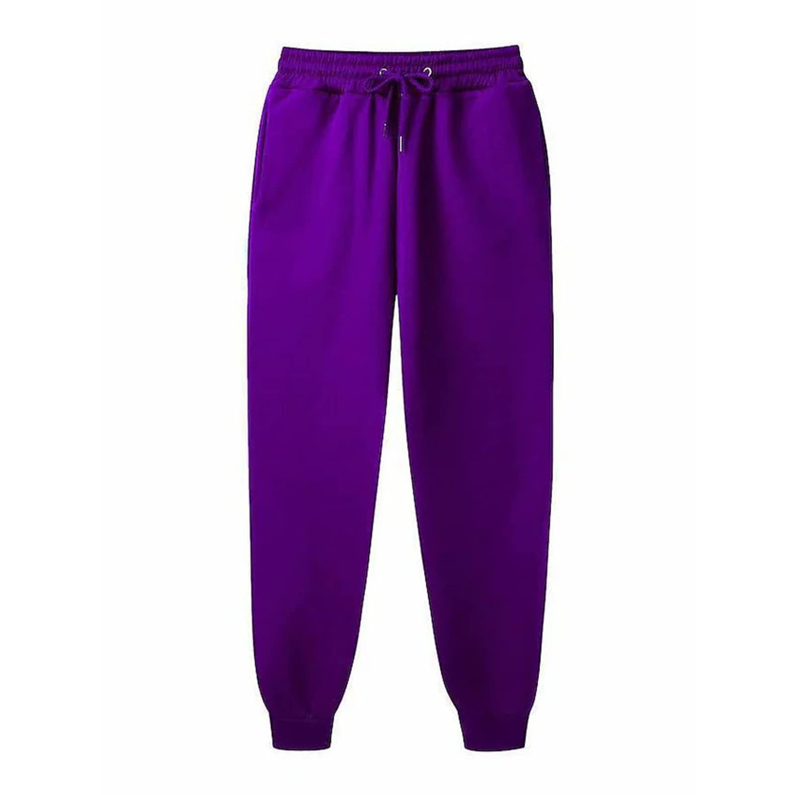 Gumipy Joggers for Women Plus Size Baggy Fleece Sweat Pants Tapered Running Sweatpants for Women Lounge, Jogging Activewear D-Purple