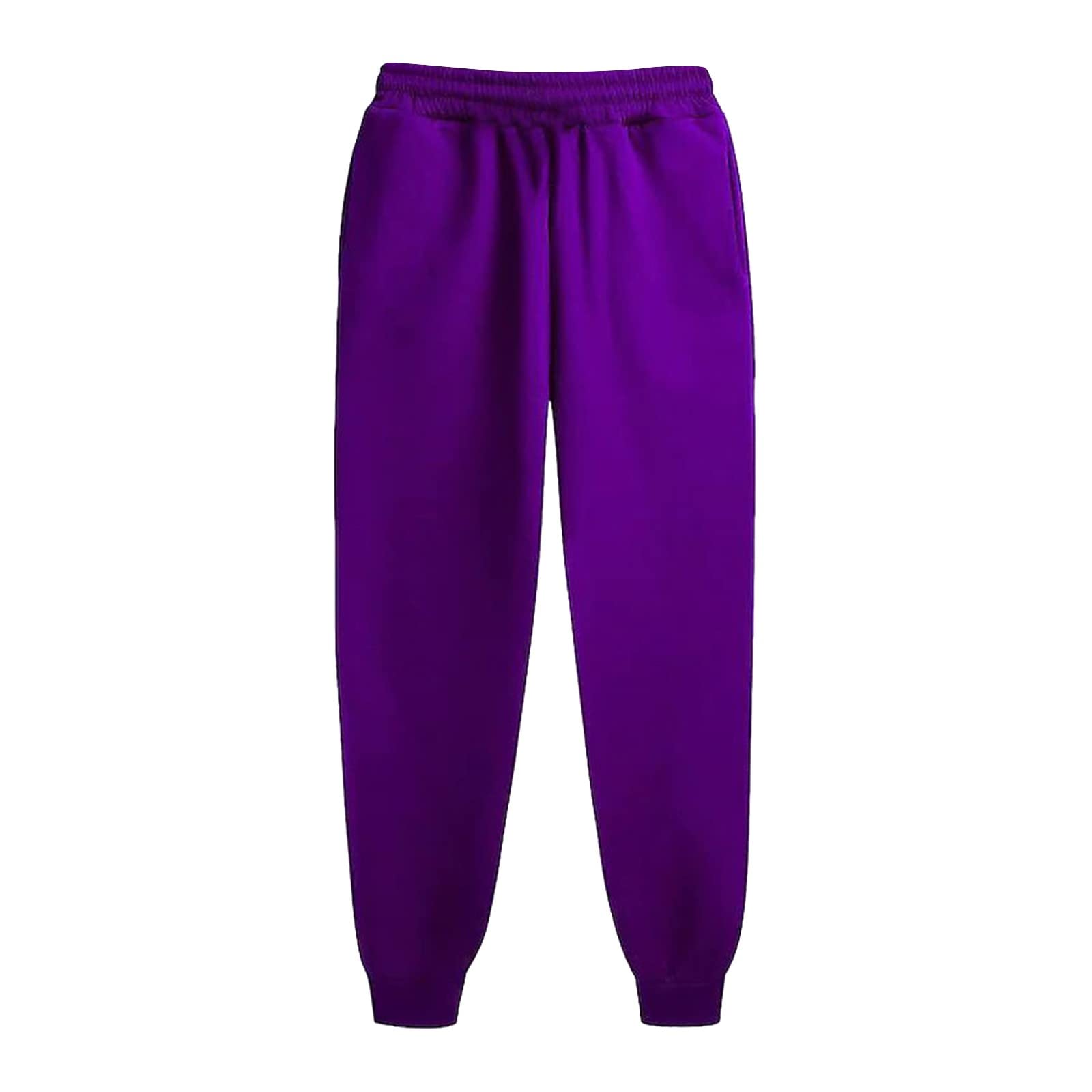 Gumipy Joggers for Women Plus Size Baggy Fleece Sweat Pants Tapered Running Sweatpants for Women Lounge, Jogging Activewear D-Purple