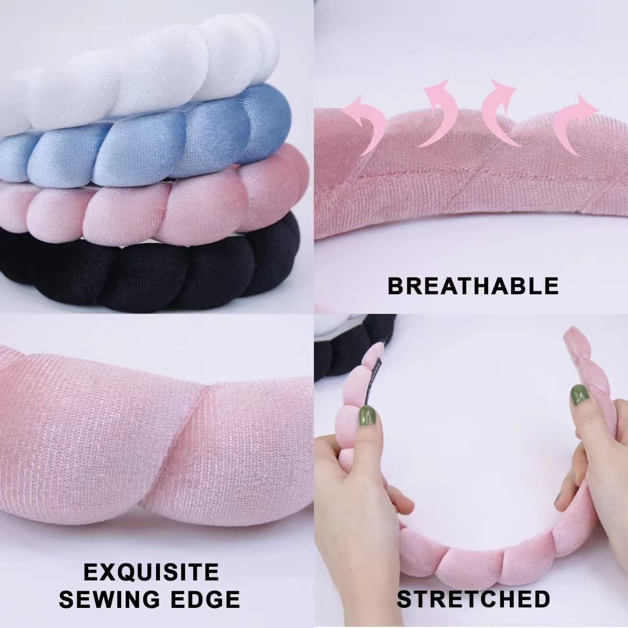 GASIFU Velvet Spa Headband for Women, Makeup Headband, Headband for Washing Face, Skincare Headband