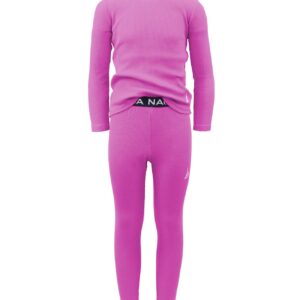 Nautica Girls' 2-Piece Shirt & Pants Base Layer Long Johns Waffle Thermal Underwear Set (Purple, 14/16)