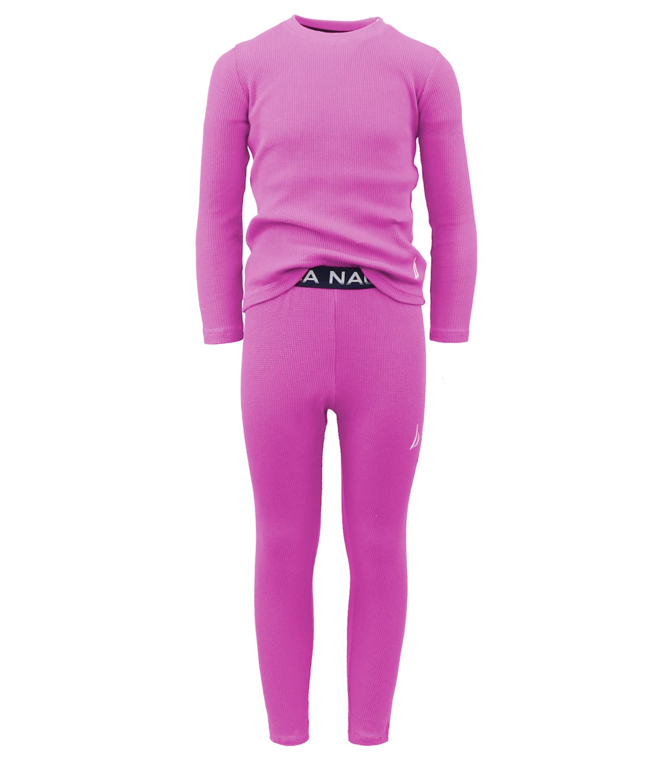 Nautica Girls' 2-Piece Shirt & Pants Base Layer Long Johns Waffle Thermal Underwear Set (Purple, 14/16)