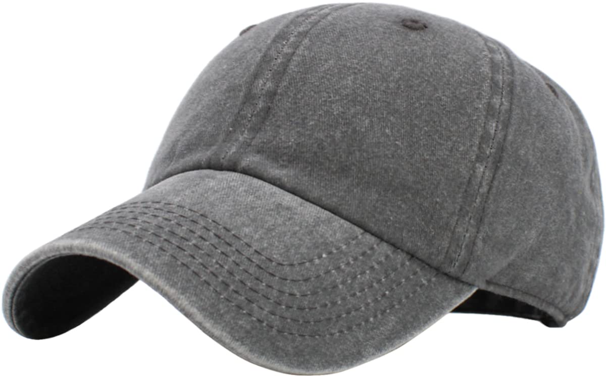 KB-PG-Low Washed Gray Original Classic Low Profile Cotton Hat Men Women Baseball Cap Dad Hat Adjustable Unconstructed Plain Cap