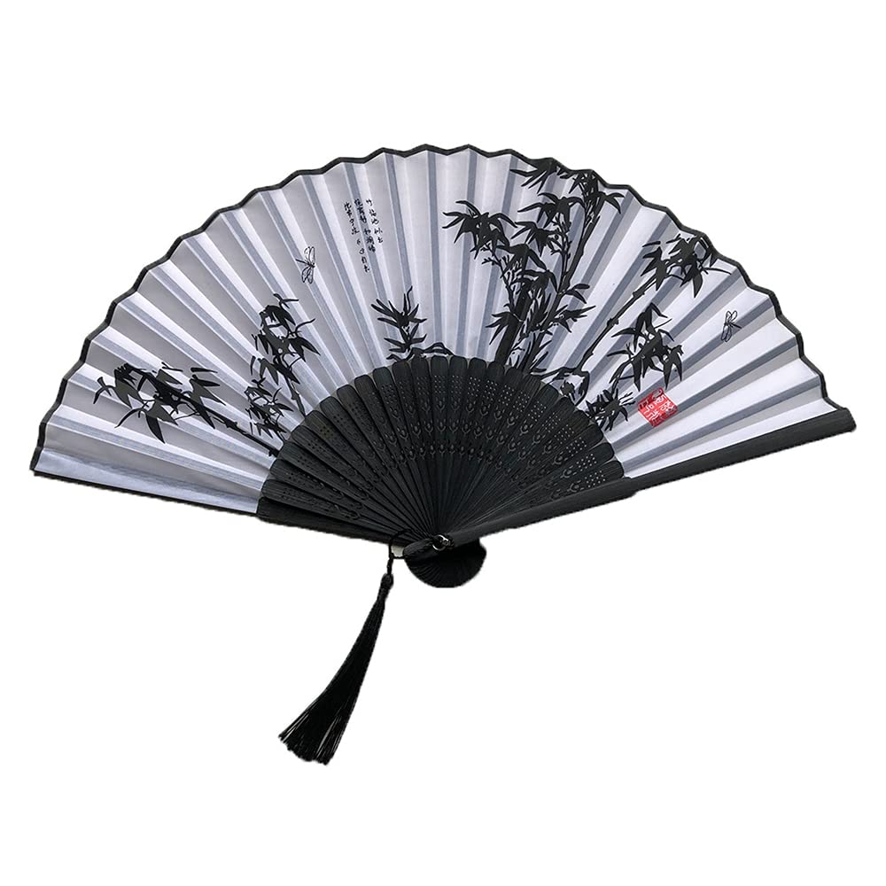 WEISHA Folding Handheld Flower Fan 1PC Vintage Chinese Style Dance Wedding Party Lace Silk Folding Handheld Flower Fan Party Performance Props(52)