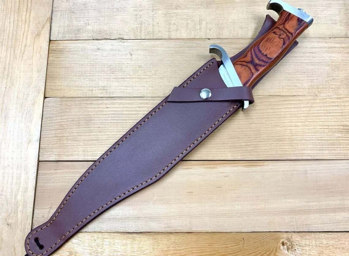 UNIQUE BLADES ! Custom Handmade knife 17'inches Rambo Knife Hunting Survival Bowie Knife ! Full Tang Knife With Leather Sheath