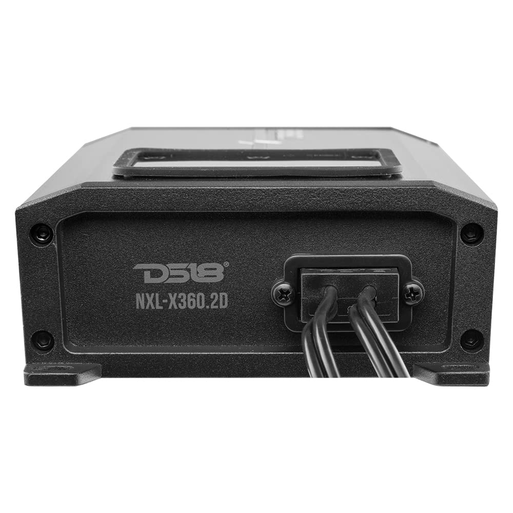 DS18 NXL-X360.2D 2 Channel Marine Waterproof Amplifier - Class D Full-Range 180 x 2 Watts @ 4-Ohm 1000 Watts Peak - Great for Boats, Motorsports, Motorcycles, and All Elements Applications