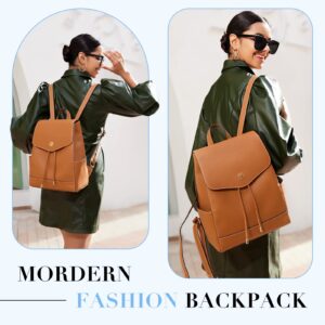 Missnine Small Backpack Purse for Women Fashion PU Leather Backpack Purse Ladies Travel Bag Casual Daypack Brown