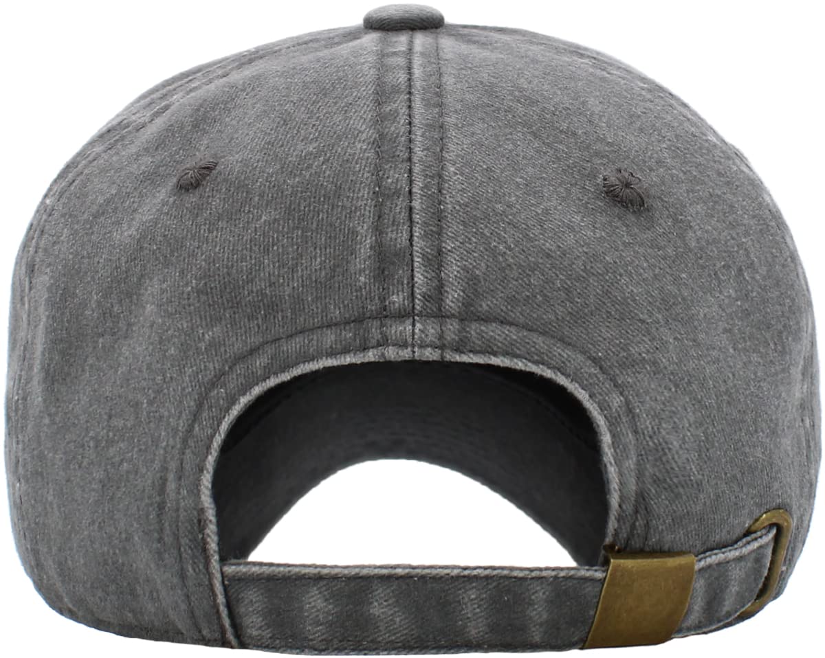 KB-PG-Low Washed Gray Original Classic Low Profile Cotton Hat Men Women Baseball Cap Dad Hat Adjustable Unconstructed Plain Cap