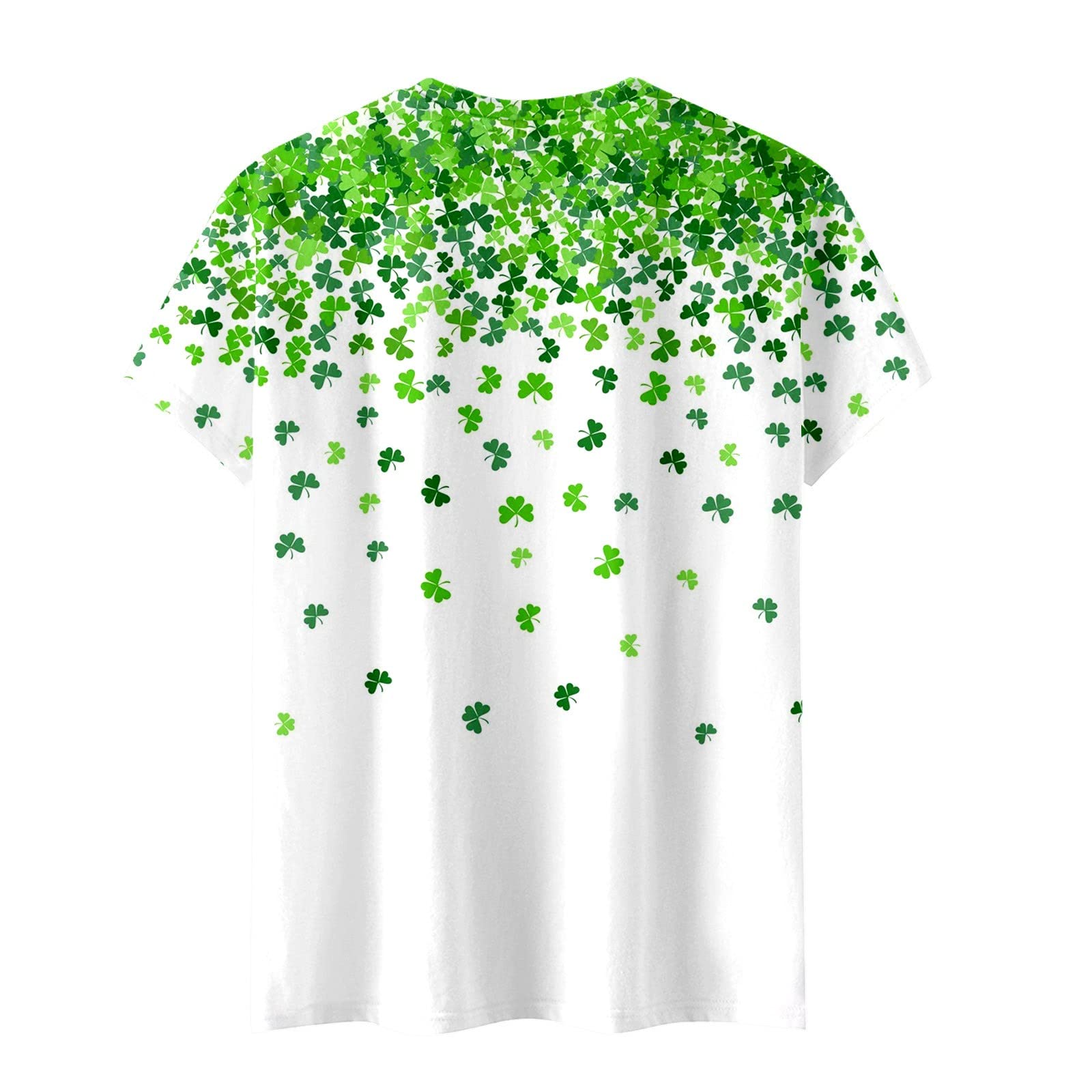 CGGMVCG St Patricks Day Shirts for Women Fashion Casual Top Shirt Short Sleeve Round Neck Green Tops for Women St Patricks (White, XX-Large)