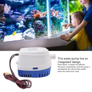 Bilge Pump, Bilge Pumps for Boats, Auto Bilge Pump Impact Resistance Mini Multifunctional DC Submersible Pump with Float Switch (24V)