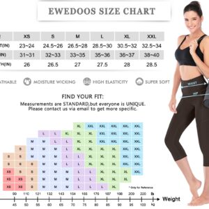 Ewedoos Womens Yoga Pants with Pockets Capri Leggings for Women Tummy Control Workout Leggings Compression Capris Pants