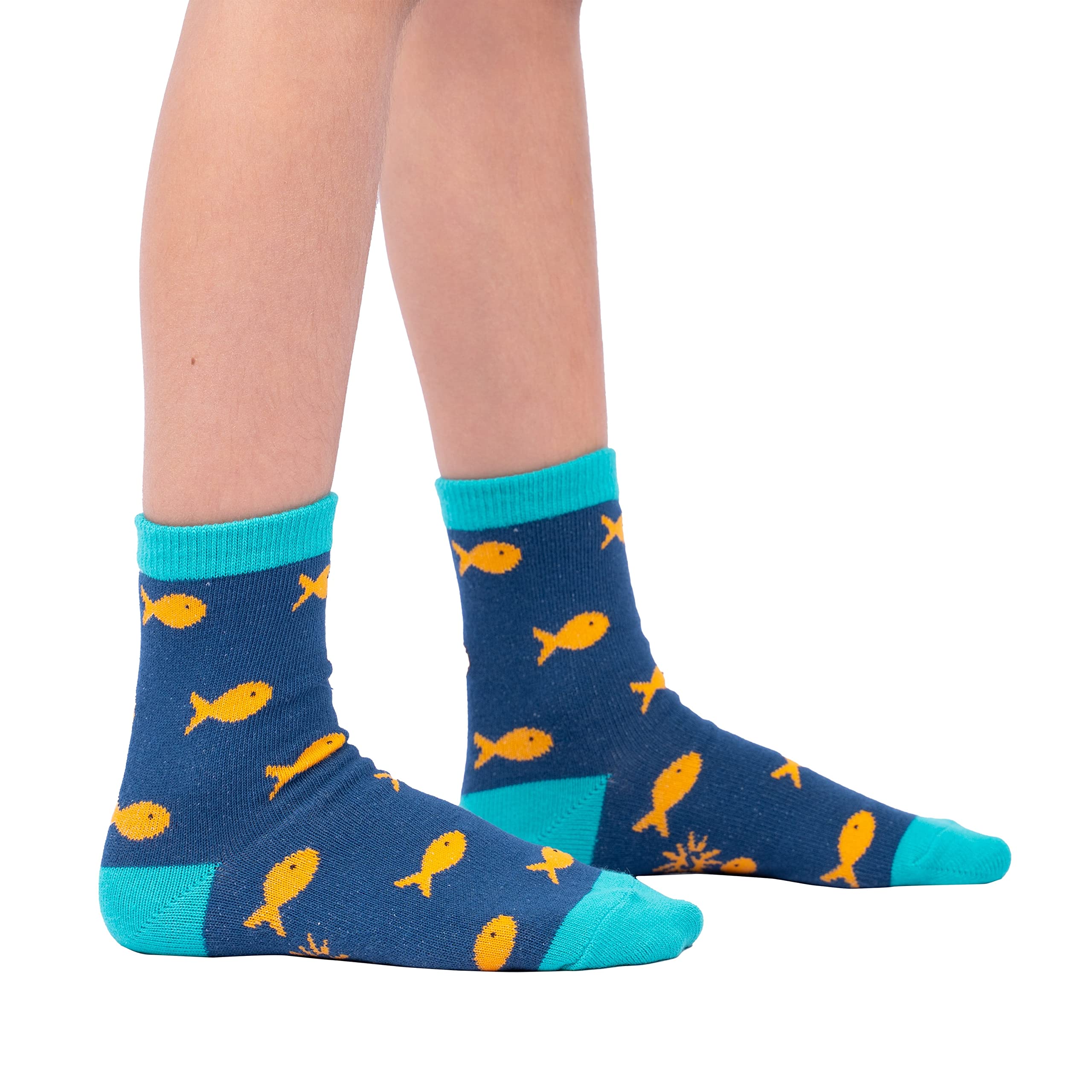 Sock It To Me Girls Otter Narwal Fish Socks (3-Pack)