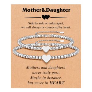 UNGENT THEM Daughter Gifts from Mom Mother Daughter Bracelets Back to School Mommy and Me Jewelry Valentine's Day Mothers Day Birthday Christmas Gifts for Mom from Daughters