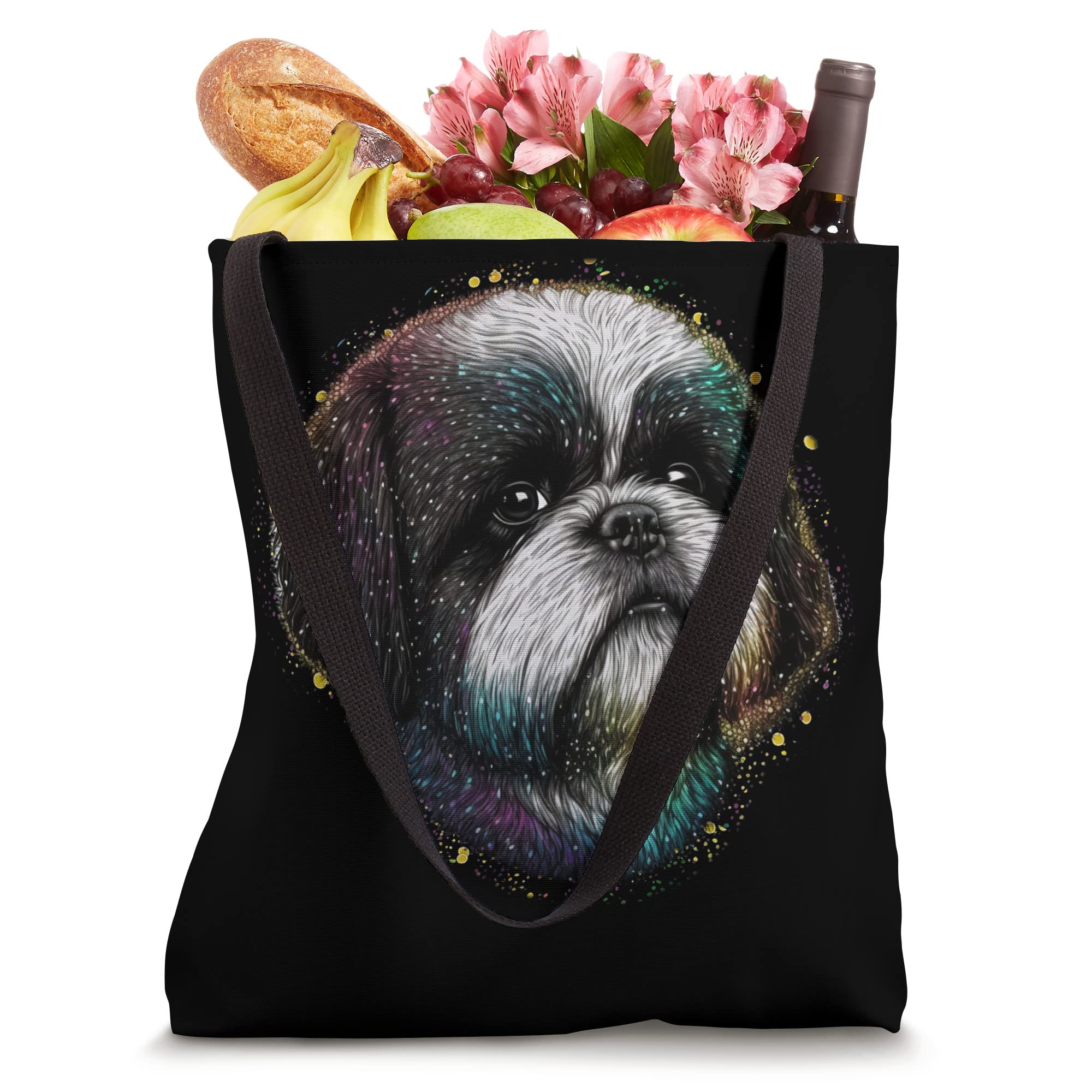 Cute Shih Tzu Lover Colorful Art Men Women Dog Mom Dog Dad Tote Bag