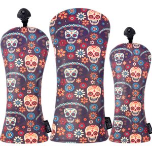 SHABIER Golf Skull Design Golf Wood Club Headcover Driver Cover for Taylormade M5 M6 Driver (Driver Head Cover)