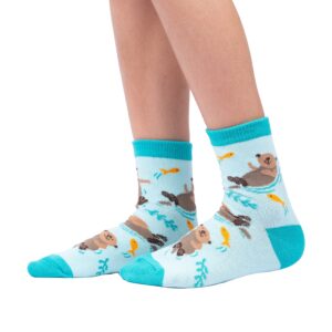 Sock It To Me Girls Otter Narwal Fish Socks (3-Pack)