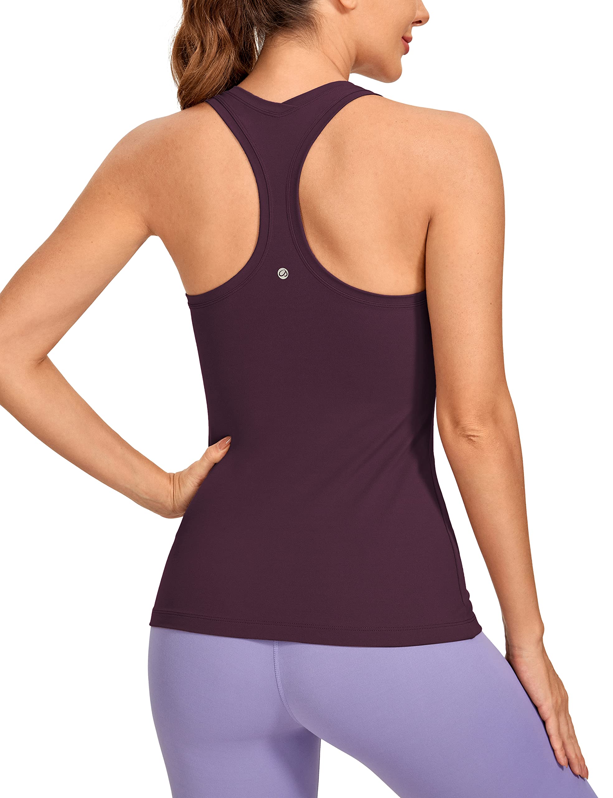 CRZ YOGA Women's Butterluxe Workout Tank Tops Racerback Tank Yoga Sleeveless Top Camisole Athletic Gym Shirt Deep Purple Medium