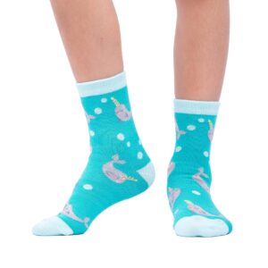 Sock It To Me Girls Otter Narwal Fish Socks (3-Pack)